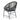 Rear angle view of black PE rattan patio lounge chair with sturdy iron frame support - charmydecor