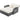 Gray outdoor lounge chair with white cushions on a white background