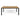 charmydecor rectangular acacia wood outdoor dining table with black iron frame front view