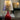CharmyDecor red ceramic table lamp with illuminated pearl shell shade and sculptural red base