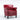 CharmyDecor red faux leather accent chair with rolled arms and nailhead trim front angle view