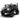 CharmyDecor 12V ride on car electric truck off-road black front view with LED lights and rugged tires