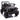 Black toy off-road vehicle with LED lights on a white background