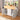 Charmydecor rolling kitchen island with folding tabletop, open cabinet doors, adjustable shelves, and three storage drawers