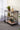 charmydecor rolling serving cart with wood shelves side handle and wheels styled near window