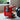 CharmyDecor rolling side table with Bauhaus red design magazine rack and caster wheels
