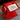 CharmyDecor rolling side table glossy red tray top with book and drink storage
