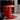 CharmyDecor rolling side table in red with multiple open shelves and magazine holder