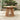 charmydecor round acacia wood outdoor dining table with slatted pedestal base in light teak finish