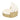 Round baby bassinet with beige and white pattern on a white background