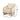 charmydecor Royal Wood Textilene outdoor club chair dimensions with beige cushions and acacia wood frame