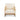charmydecor Royal Wood Textilene outdoor lounge chair front view with beige cushions and teak finish frame