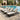 Charmydecor set of styled black acacia wood chaise lounges with cream cushions by pool