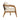 charmydecor side view of acacia wood patio chair with thick cream seat cushion and angled legs