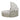 Round wicker outdoor chair with a canopy on a white background