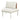 White outdoor chair with beige cushions on a white background