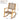 Wooden rocking chair with dimensions on a white background