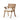 charmydecor single teak finish acacia wood outdoor dining armchair with cream cushion front view
