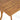 Close-up of a wooden table with slatted surface on a white background