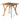 Wooden outdoor table with slatted top on a white background