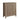 Wooden cabinet with a slatted design on a white background