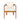 charmydecor teak acacia wood outdoor armchair with cream seat cushion and square back pillow front view