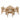 Charmydecor teak finish outdoor dining set with expandable acacia wood table and six rope back cushioned chairs