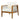 Charmydecor teak finish patio club chair with woven rope panels and water-repellent beige cushions angled view