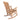 charmydecor teak finish patio rocking chair rear view with wide armrests