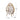 Wicker egg-shaped chair with beige cushion and dimensions on a white background