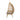 Wicker egg-shaped chair with a white cushion on a white background