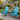 charmydecor turquoise blue embossed wood grain Adirondack chairs set of 2 in a backyard garden