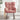 charmydecor upholstered pink rocking chair front view with tufted seat and armrests