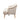 Beige armchair with wooden legs on a white background