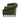Green velvet armchair with wooden legs on a white background
