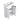 CharmyDecor white bathroom vanity with sink elevated view showing open doors, interior storage, and the faucet opening.
