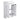 CharmyDecor white bathroom vanity with sink and open doors revealing an interior shelf and lower storage area.