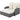 Gray outdoor lounge chair with white cushions on a white background