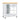 White kitchen cart with wooden top on a white background