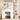 Charmydecor white makeup vanity with lighted mirror and 7 tier storage shelf in modern bedroom