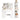 Charmydecor white makeup vanity with mirror lights drawers and tall display shelf on white background