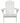 White solid wood Adirondack chair front view with wide armrests by charmydecor