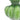 Close-up of bottom body curves on green glass vase