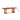 Dimensioned view 47 x 23.6 x 15.7 inch walnut coffee table with rattan legs