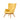Front angled view of a mid-century modern yellow accent chair with wood legs