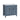 Front view of the 36 inch blue bathroom vanity with ceramic sink top