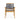 Front view of McGill outdoor dining chair featuring dark gray rope weave and acacia wood frame