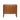 Front view of walnut sideboard cabinet with clean lines and double doors
