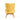 Front-facing view of yellow upholstered mid-century accent chair