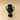 Glossy black ceramic vase viewed from above